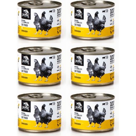 3Coty Nassfutter für Katzen, Huhn mit Herz, ausgewachsen, 6 x 180 g (1/4)