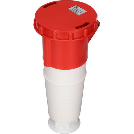 Decdeal 5-poliger Industriestecker, 63 A, stabil, wasserdicht, kompakt, Luftfahrt, für Brauereien, Werkstätten, Camping, Rot (1/5)