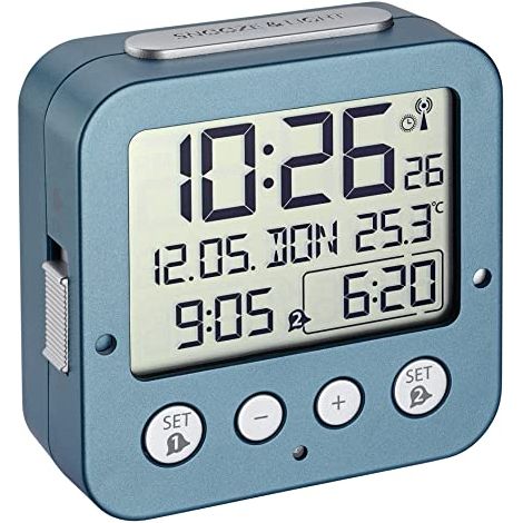 TFA Dostmann 60.2528 BINGO Radio Sveglie Elettroniche con 2 allarmi (turchese) (1/4)