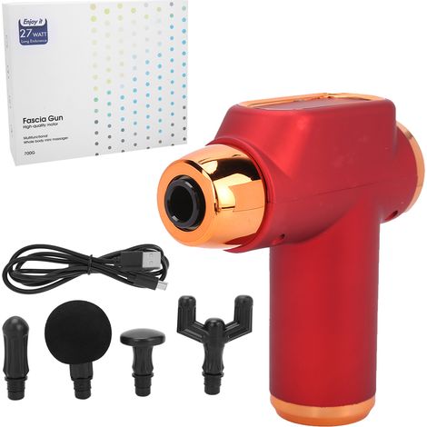 Mini masseur musculaire électrique à percussion profonde, 4 têtes, pour cou, dos et taille, relaxation intense et soulagement des tensions (1/5)