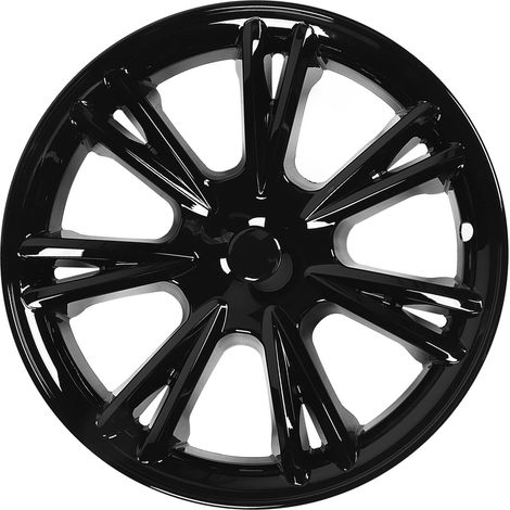 Lot de 4 enjoliveurs de roue 19 pouces résistants aux rayures, style sportif, pour Tesla Model Y 2020 à 2023, noir brillant (1/5)