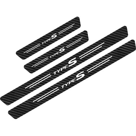 (Noir et blanc,pour TYPE S) 4 autocollants de seuil de porte pour Honda FIT,INSIGHT,JAZZ,MUGEN,RR,SI,TYPE S,TYPE R,VTI - Accessoires auto - Autocollants en fibre de carbone (1/3)