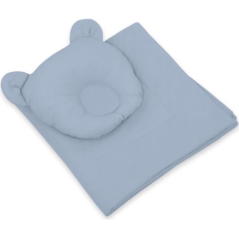 Ropa de cama para bebé con relleno, edredón y almohada contorneada Osito de peluche - 2 piezas - azul sucio (1/5)