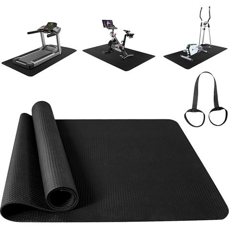 Tapis de Protection de Sol en Caoutchouc imperméable et antidérapant, Tapis Roulant, vélo elliptique, rameur, vélo d'appartement (75×180cm) (1/5)