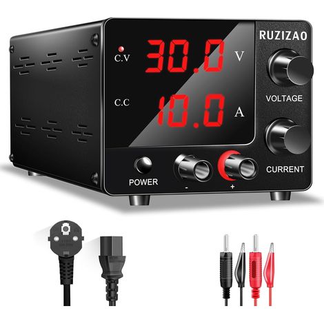 Alimentation de Laboratoire 30V 10A, Puissance Maximale 150W 30V5A/15V10A Stabilisée Réglable à Courant Continu Avec Réglage du Encodeur et Affichage LED à 3 Chiffres (1/5)