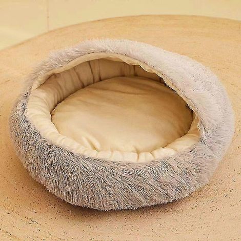 Panier pour chat ultra doux et résistant à la pression, panier apaisant pour chien, canapé extra large et confortable, tapis antidérapant lavable, 50 cm gris.