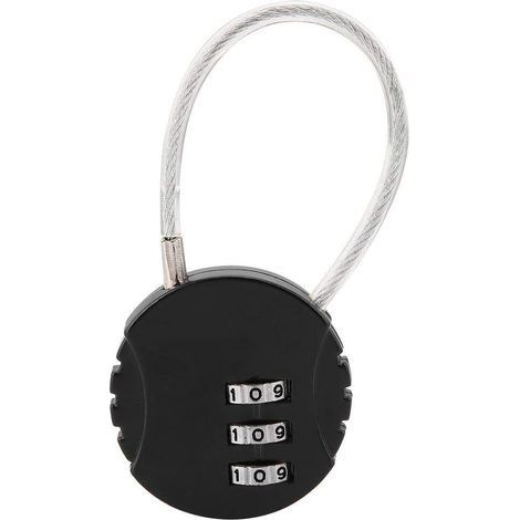 Cadenas de Sécurité, Serrure De Combinaison Cadenas à Code Cadenas de Voyage avec Câble en Acier 3 Chiffres Cadenas à Bagages pour valises et Sacs à Dos aquarium (1/5)