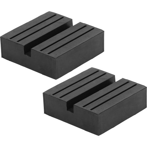 Lot de 2 patins en caoutchouc universels pour cric, support de rail à fente, adaptateur pour cric et support de levage, bonne résistance à l'écrasement, pour l'entretien automobile