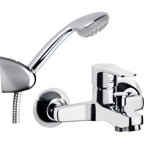 Ensemble mitigeur de bain-douche avec équipement de douche - Titanium - 1805VM2 - Ramon Soler - Finition : Chromé (1/4)