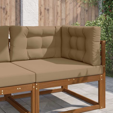 Sofakissen für draußen 3 pcs Taupe Polyester