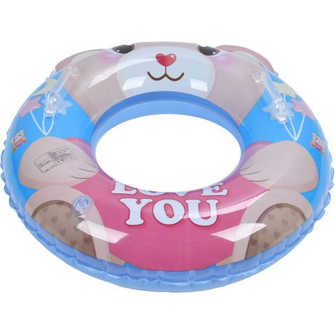 Bouée gonflable en PVC de qualité alimentaire avec motif dessin animé et embout anti-fuite, idéale pour la piscine en bord de mer. (1/5)
