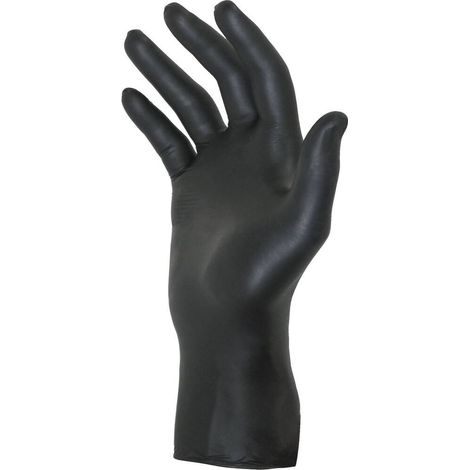 100 Gants mécaniciens jetables ambidextres noir - Nitrile taille L (9). S65002