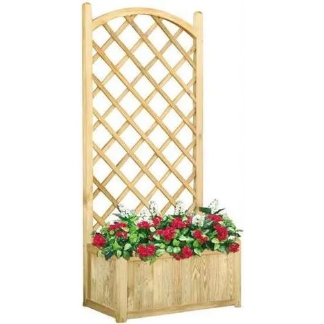 Pannello Grigliato Con Fioriera Lasa In Legno Di Pino Impregnato 80X40Xh172Cm (1/4)