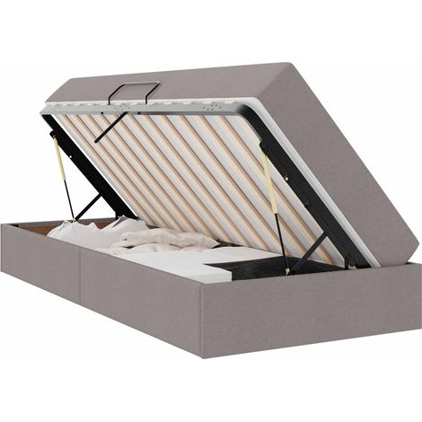 Maison Exclusive - Aufbewahrungsbett mit Matratze Taupe 90 x 200