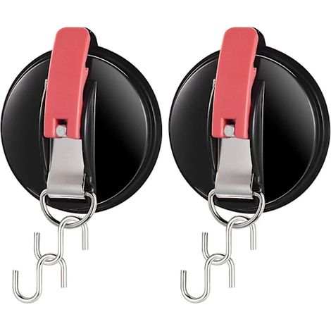 Filiyano-2 supports à ventouses pour voiture, 4 crochets, tendeur de sangle, crochet fixe pour intérieur et extérieur, bâches pour tentes de voiture (1/3)