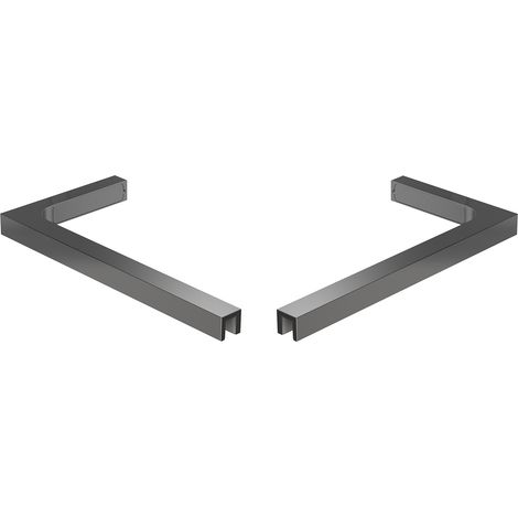 Mexen L-förmiger Halterungssatz für Duschtüren und -wände 6-8 mm, Gun Metal - 830-12-95 (1/2)