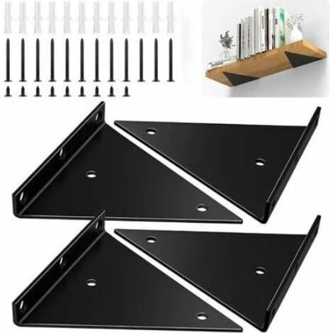Heavy-duty iron wall mounting brackets – Set of 4 – 100 lb capacity – Dimensions 140x130x27 mm – Easy installation with included screws (1/4)