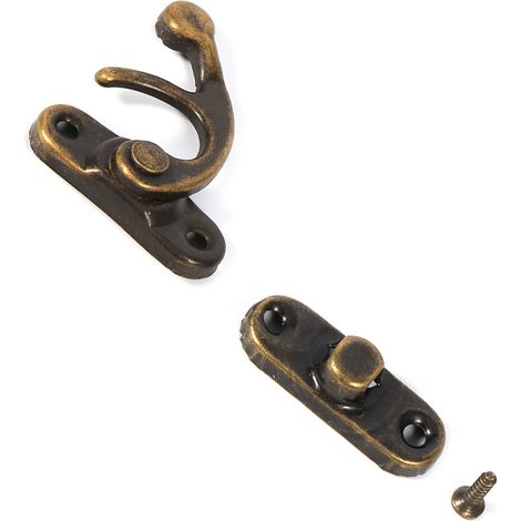 12X Serrure Décorative Antique pour Boîte à Bijoux ou à Vin en Bois, avec Crochet et Vis