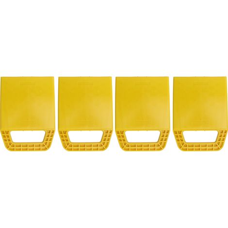 Lot de 4 cales antidérapantes et résistantes aux intempéries pour crics de camping-car, caravane et remorque (jaune). (1/5)