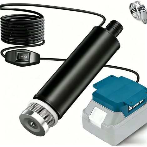 Pompe de transfert d'eau compatible avec les batteries Makita 18V BL1815 BL1830, 100W, 635 GPH, sans fil, pour baignoires, étangs, jardins et camping. (1/5)