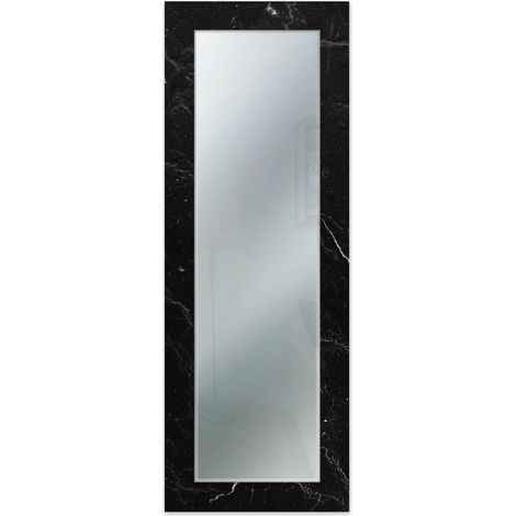 Lupia - Specchio da Parete Moderno MIRROR FANTASY MARMO NERO, Cornice Stampata in Legno, Adatto per Camera da Letto e Soggiorno, 44x127 cm, Made in Italy (1/4)