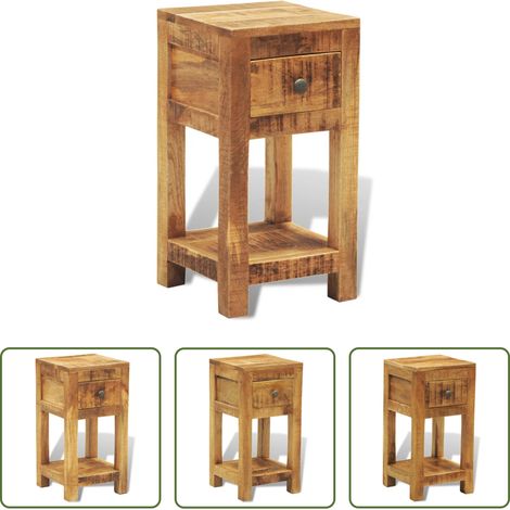 Holz Nachttisch - Nachttisch mit 1 Schublade Massivholz Mango (1/5)