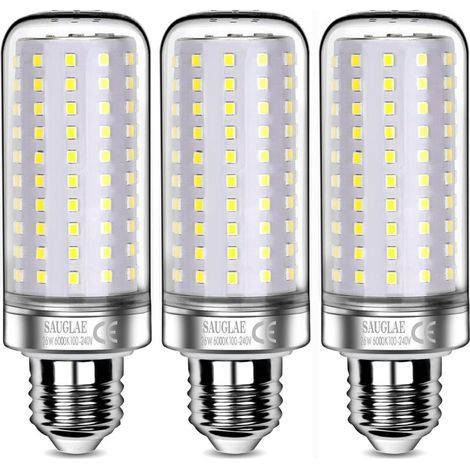 26W LED Bulbs, 200W Incandescent Bulb Equivalent, 3000Lm, 6000K Cool White, E27 Edison Screw Bulbs, 3 Pack [Energy Class E]