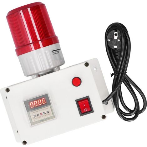 Industrial alarm siren, intelligent sound, strobe light, 110dB outdoor timing delay, 5 buttons with mounting brackets (1/5)