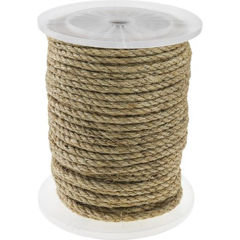 PrimeMatik - Corde torsadée en sisal 3 torons 100 m x 10 mm naturel (1/5)