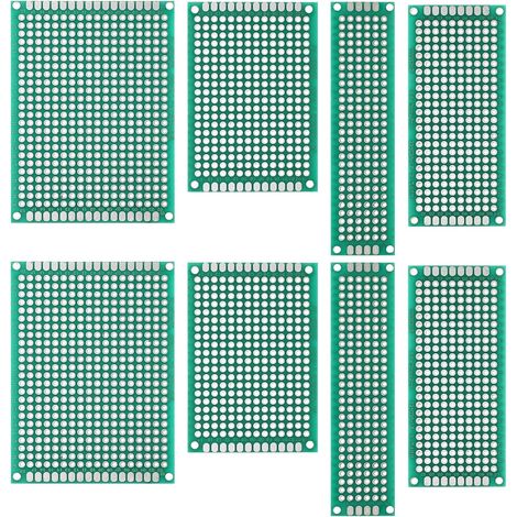 Sided PCB Board Kit Green Finish Fiberglass and Copper for