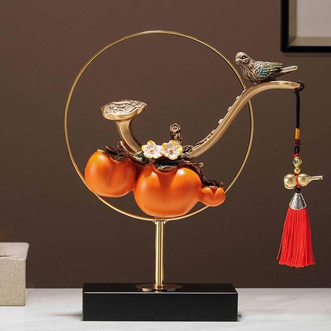 Nouvel ornement décoratif en résine de kaki chinois, décoration de bibliothèque, table basse, salon, meuble TV. (1/5)