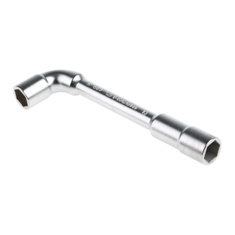 Facom – Clé à pipe débouchée 13 mm – Acier chrome vanadium – Double terminaison – Finition chrome satiné – Pour espaces confinés