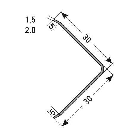 PROVISTON Eckschutzwinkel Aluminium Alu blank Breite 30 mm Höhe 30 mm Länge 1000 mm Ungebohrt Eckschutzprofil Eckschutzleiste Metallprofil 1 Stück (1/2)