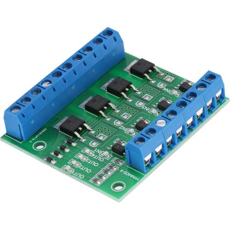 PWM 4-Kanal-MOSFET-Modul SPS-Verstärker-PCB-Treibermodul 3–20 V – 3,7–27 V DC 10 A (1/5)