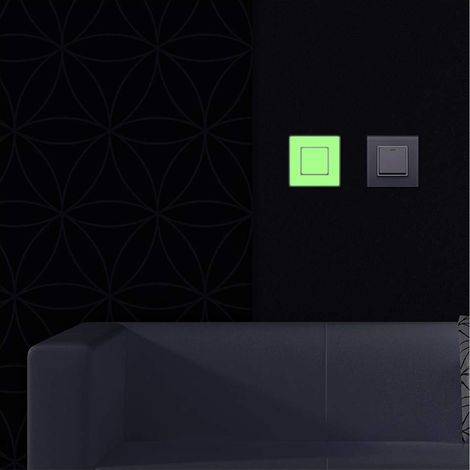 Stickers adhésifs Phosphorescent Sticker Autocollant Interrupteur Décoration Murale Fluorescente 8X 8 cm (1/5)