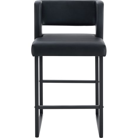 Set di 2 sgabelli da bar neri in stile nordico, design quadrato, gambe in metallo (1/5)