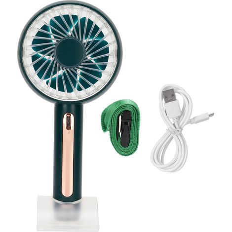 Ventilateur de Bureau Mini avec Support Téléphone, 4 Vitesses et Angle Réglable 15° (Vert) (1/5)