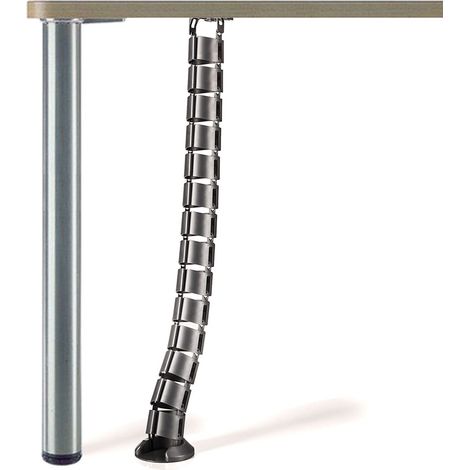 Schreibtisch-Kabelkanal rund Ø 62 mm silbergrau (1/2)