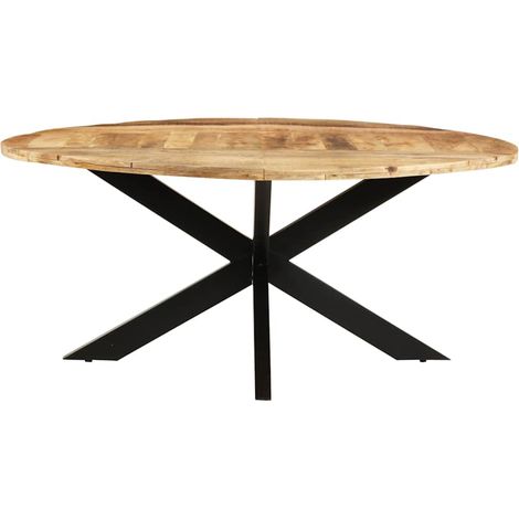 Maison Exclusive - Esstisch Rund 175x75 cm Raues Mangoholz (1/5)