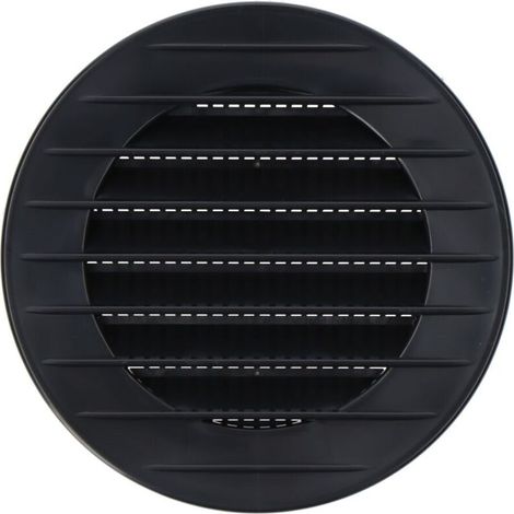 Grille de ventilation ronde encastrable avec moustiquaire – ABS gris anthracite Ø98mm – Installation facile – Pour circulation d'air efficace