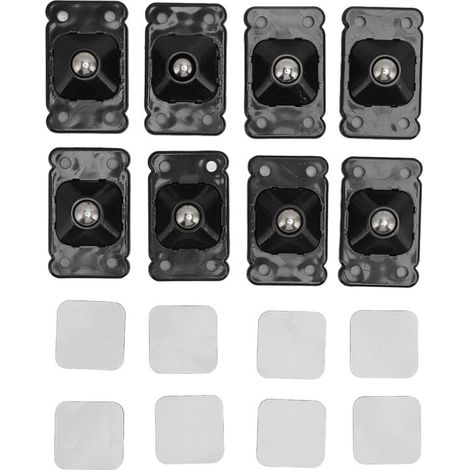 Roulettes adhésives pivotantes 360° pour meubles miniatures et boîtes de rangement noires (1/5)
