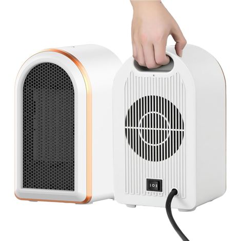 Calefactor cerámico portátil PTC de 1200 W/800 W con funcionamiento silencioso y protección contra sobrecalentamiento. (1/3)