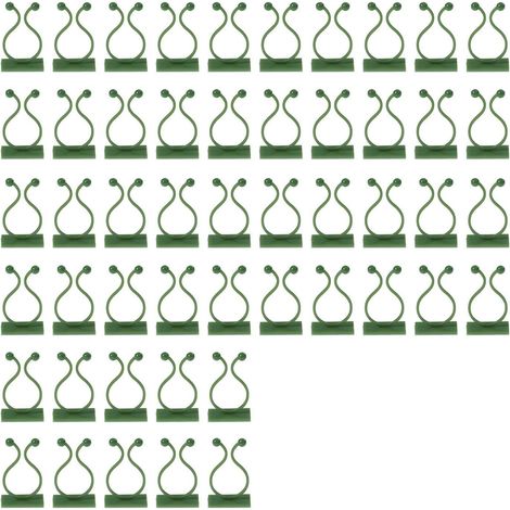 50 Pieces Support Clip, Climbing Plants Clips Hook Wall Fixator Self Adhesive Clip Vine Wall Clip Invisible Wall Clip for Climbing Plants Home Decoration (Green) (1/5)