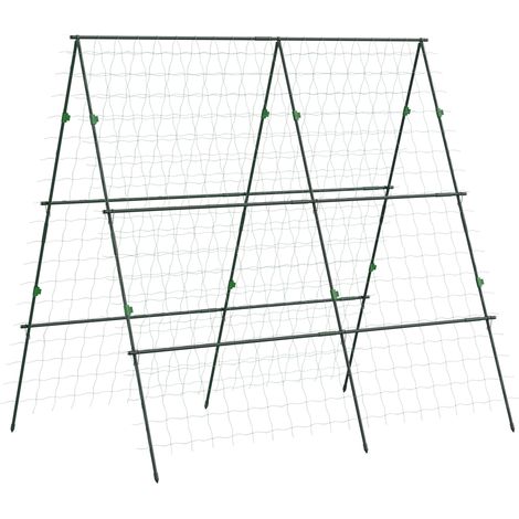 Support triangulaire pour plantes grimpantes de jardin, avec structure en acier, pour fruits et légumes, 180 x 100 x 180 cm, vert (1/5)