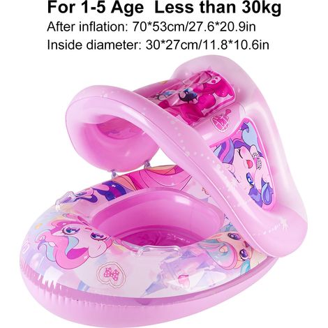 Bouée gonflable avec pare-soleil, bateau gonflable pour bébé, adapté aux tout-petits