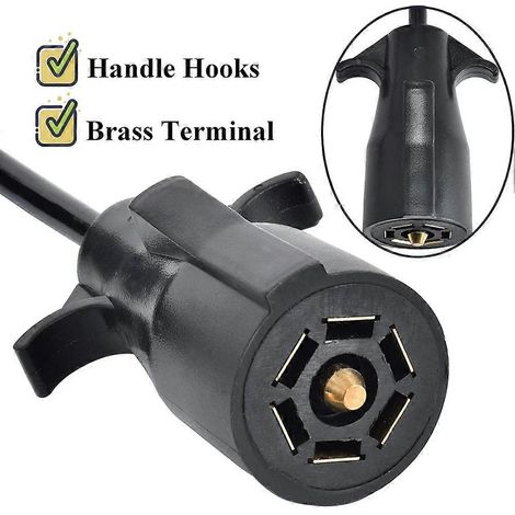 Adaptateur de prise de remorque ronde à 7 broches vers spirale plate à 5 broches, faisceau de câblage spiralé pour remorque à 7 broches vers 5 broches, convient aux camping-cars, bateaux, remorques et (1/3)