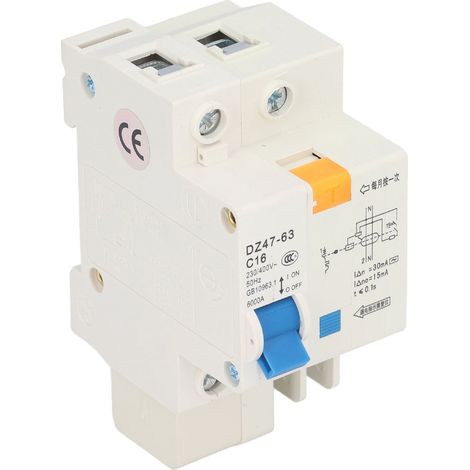 Disjoncteur miniature 1P+N 16A, protection contre les fuites de courant et les défauts à la terre, 230 V/400 V (1/5)