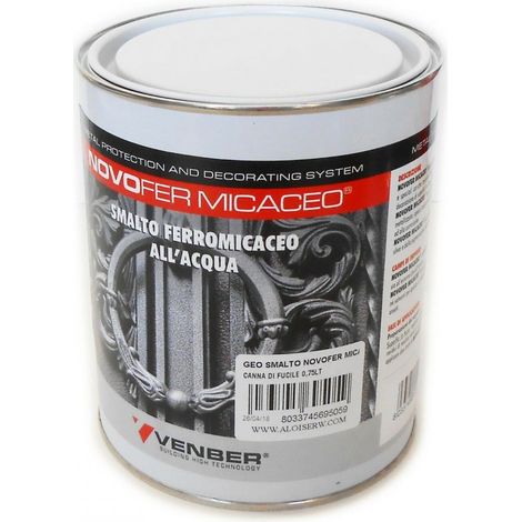 Novofer 750ml smalto ferro micaceo acrilico all'acqua per interni ed esterni, colori grafite (1/2)