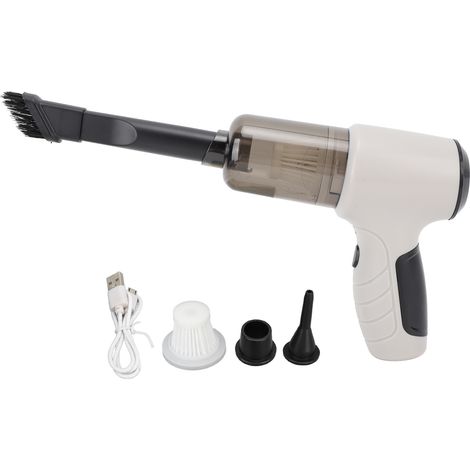 Aspirateur voiture portable sans fil 2400mAh rechargeable, puissant à main, gris blanc (1/5)