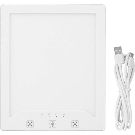 Lampe de physiothérapie LED sans UV, imitation lumière du soleil, USB, 10 000 lx, 3 températures de couleur, 10 niveaux de luminosité (1/5)